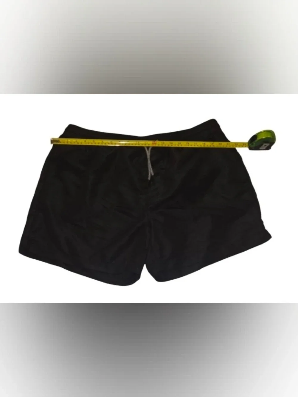 Forever 21 Men's Black Swim Shorts with White Drawstring